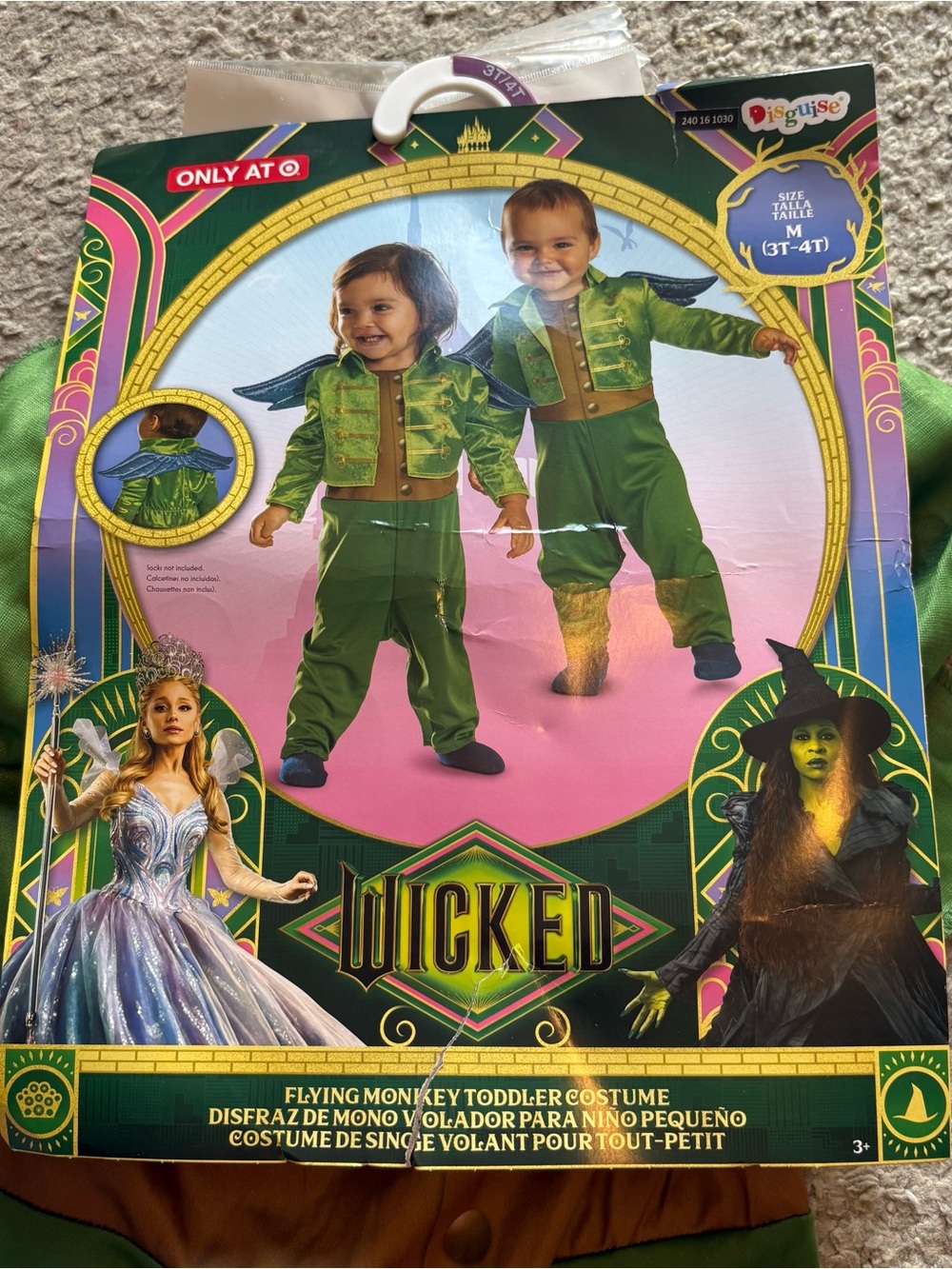 Wicked Flying Monkey Toddler Costume NEW 3T 4T Halloween Green